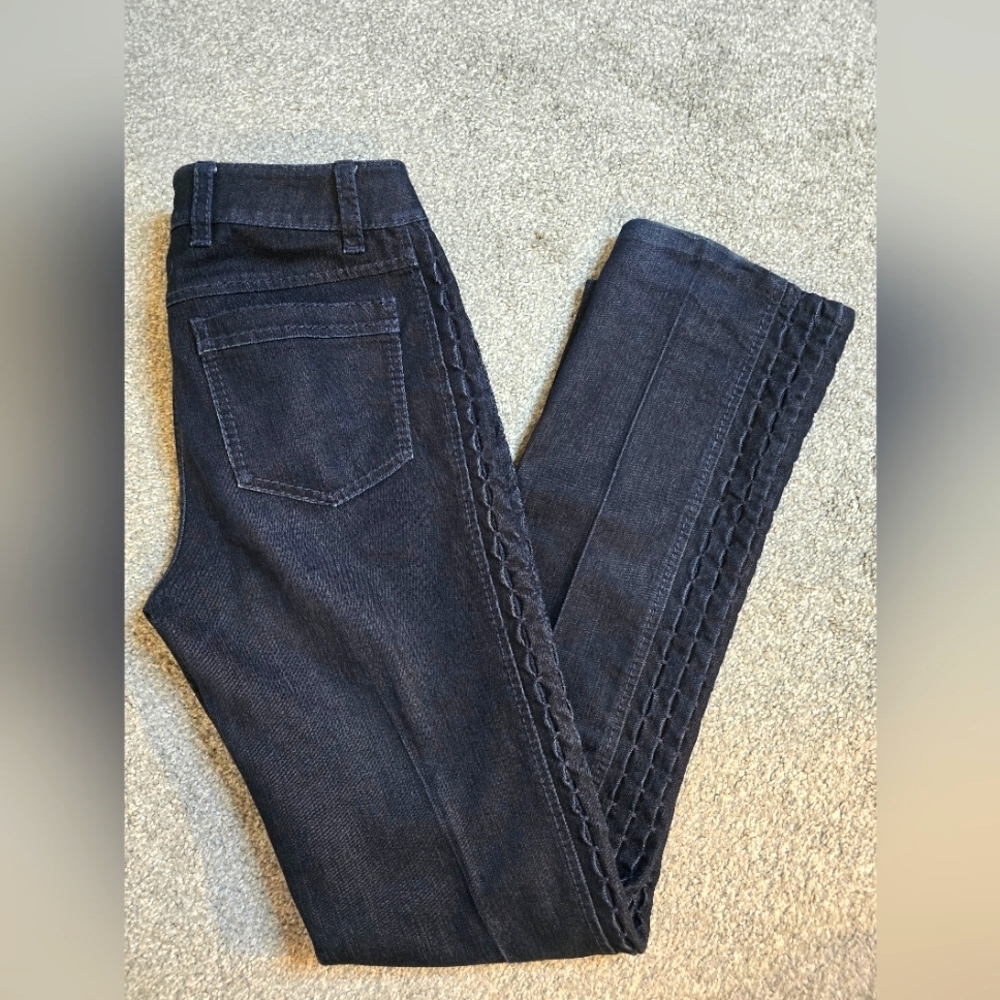 Escada EUC Dark Wash High Rise Embellished Size 34 Jeans/Trousers Straightleg